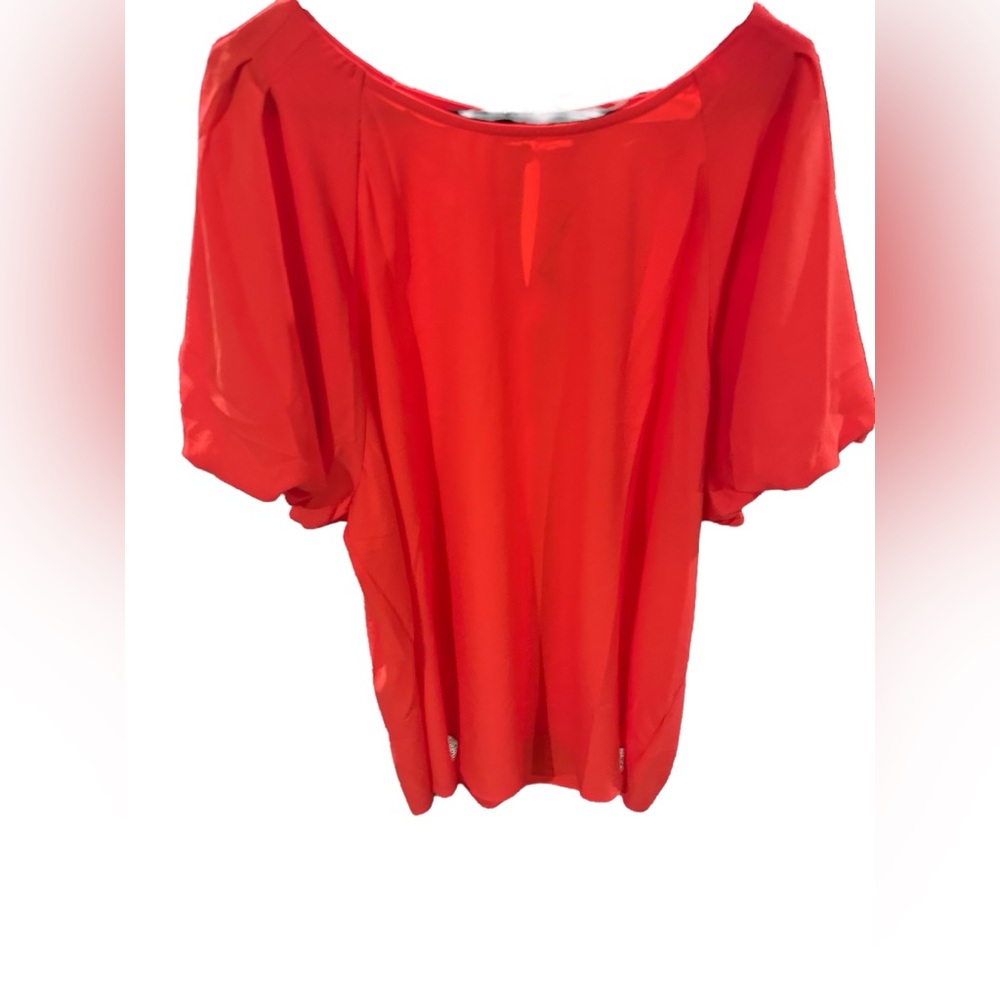 JODIFL Vibrant Orange Balloon Sleeve Blouse- 2X - Picture 2 of 5
